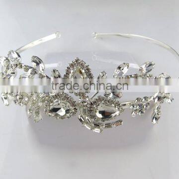 Wholesale hot selling women fashion big stone tiara and crown