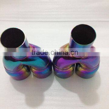 Universal Full Color Soldered dual Exhaust tips/exhaust end pipe