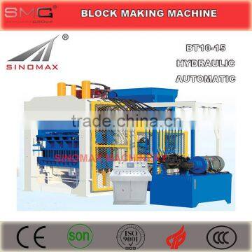 BT10-15 Ful Automatic Hydraulic Concrete Block Production Line, Brick Making Machine for construction