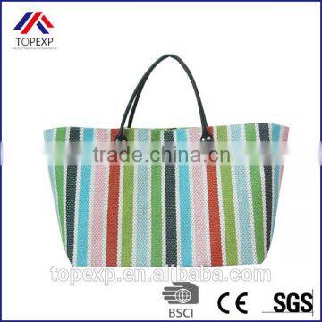 Tote Bag Straw Bags Women Bag With Diagonal Stripes photo-5