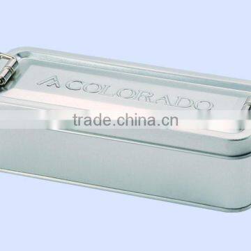 2014 factory two layers and newly design fasionable pen case,empty for packaging,rectangular shape, pencil tin box