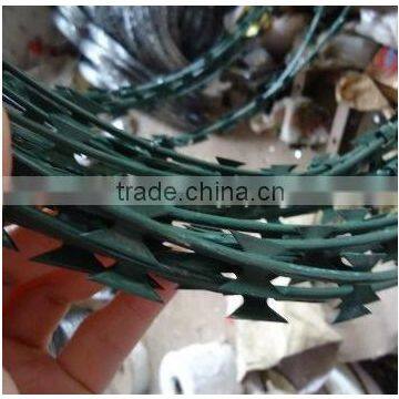 PVC coated Barbed Concertina Wire , Producer Of Razors