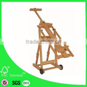 Tilting Studio Easel / versatile easel suitable for artists/ wooden artist studio easel factory supply