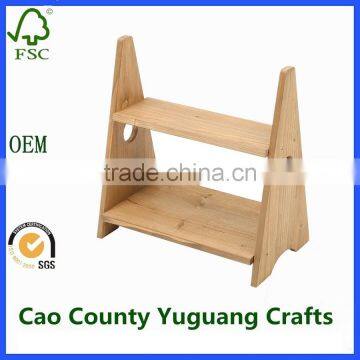 2 Tier Wooden Display Shelves Countertop Decorative Spice Rack photo-3