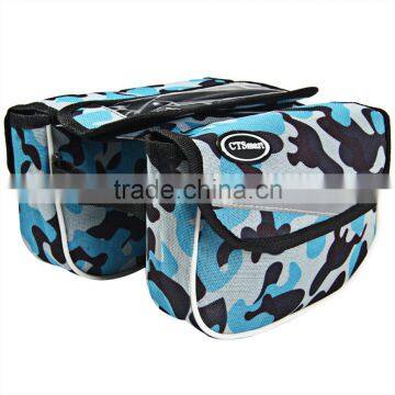 CTSmart New Frame Double Saddle Bag Outdoor Sports Cycling Mountain Road Frame Saddle Bag Waterproof Pannier Double Sides photo-4