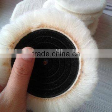 100% Sheep Wool Buffing And Polishing Pad With Magic Tape Factory photo-2