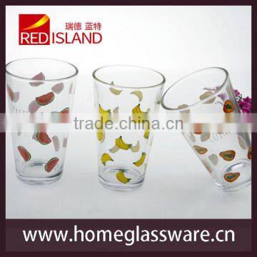 Glass Manufactory Supply 15oz Tumbler Print Fruit Glass Cup for Drinking photo-5