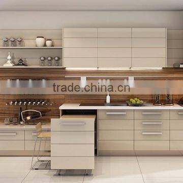 Modern Style Wooden Kitchen Cabinet, Customized Kitchen Furniture Set, Simple Design Base Cabinet With Countertop Island