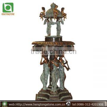 Large Bronze Water Foutnain With Lady Statues