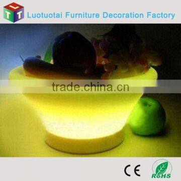 Plastic PE material color changing led fruit tray with remote control