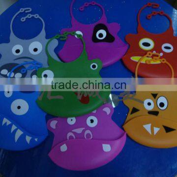 waterproof soft silicone baby bib with printing logo