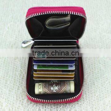 Cy278 Genuine Leather Women Card Holder Wallets High Quality Female Pillow PurseOrgan Colorful Zipper Credit Card Holder photo-2