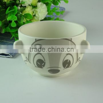 Chaozhou Supplier stocked White Ceram bowls with flower decal household bowls