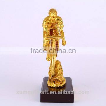 Custom Goldern Resin Bicycle Sports Trophies New Designs Award