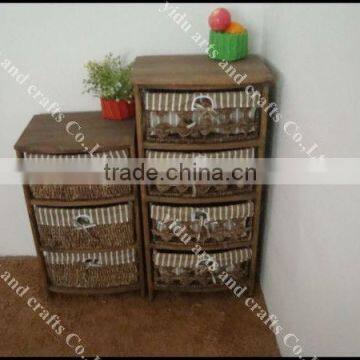 European Style Woven Baskets Cabinets Wooden Home Decorative Furniture photo-6