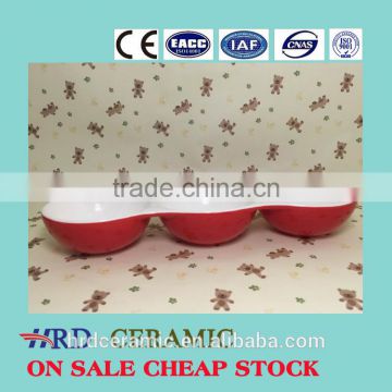 High quality grids plate ceramic fruit plate/grid plate/food dish