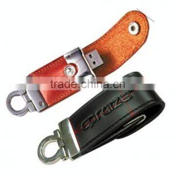 Real leather USB flash driver with embossing logo