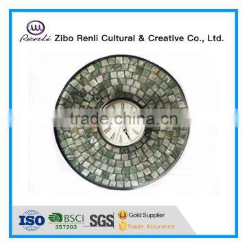 Home Decoration Casual Style Colored Glass Round Shape Wall Antique Clock