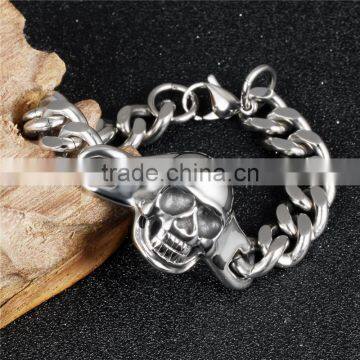 Casting Stainless Steel Accessories Man Steel Skull Bracelet photo-4