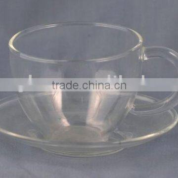 clear glass cup &saucer