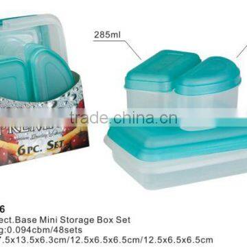 PP Food Container, PP Storage box, 6pcs Rect. Base Mini Storage Box Set