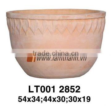 Vietnam Classic Simple Round White Wash Terracotta Planter