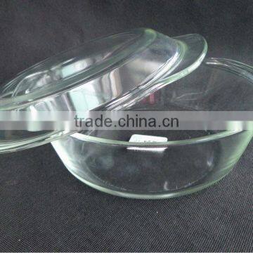 High quality 2L clear glass cooking pot with lid