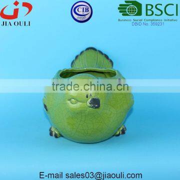 Vintage Style Ceramic Garden Bird Figurine Flower Planter, Ceramic Bird Planter photo-3