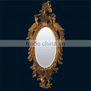 Luxury oval mirror with peacock decoration