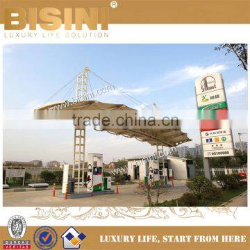 Simple and Easy Fast Install Membrane Structure for Gas station, Stable Steel Membrane Structure Canopy(BF08-Y10033)