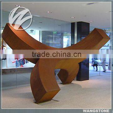 Factory custom modern large art craft corten steel abstract sculpture