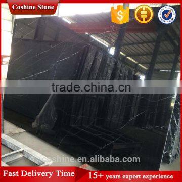 Indoor projects black with white vein marble natural stone slab