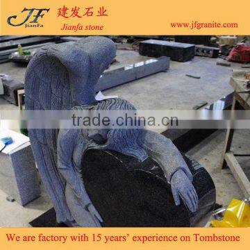 Best Selling Padang Black Weeping Angel Engraving Granite Tombstone photo-3