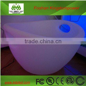 Illuminated color change round led plastic shine wine bucket