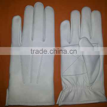 white leather gloves