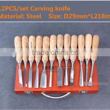 12PCS Professional Wood Rock Breaker Chisel Round Chisel Set Carvers Graving Knife Kit photo-2