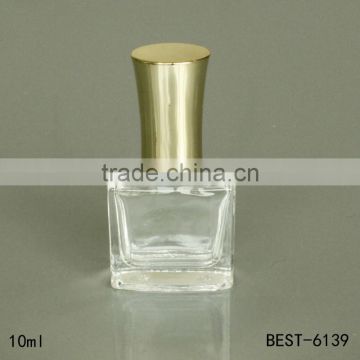 10ml square empty nail polish bottle with gold cap