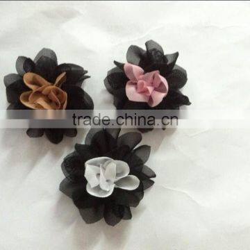 chiffon handmade flower lapel pin