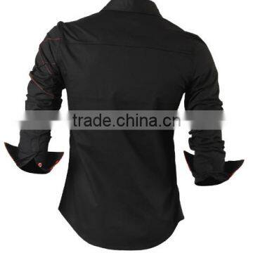 2016 New Fashion Men Long Sleeve Casual Slim Cotton Dress Shirts