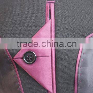 Slim Fit Leather Blazer T/R Black Blue Check Slim Fit Blazers for Men photo-6