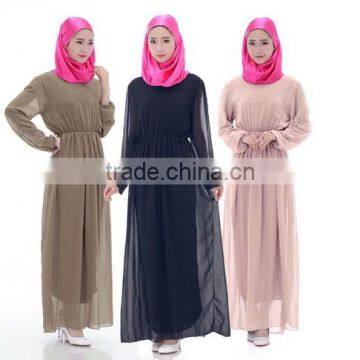 Fashion Summer Long Sleeve Chiffon Hijab Muslim Dress photo-2