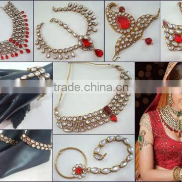 BRIDAL KUNDAN 11 PCS necklace EARRING set