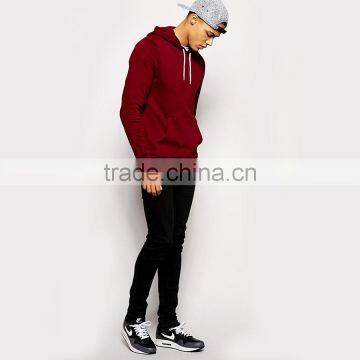 Custom Mens Red Plain Pullover Hoodies photo-3
