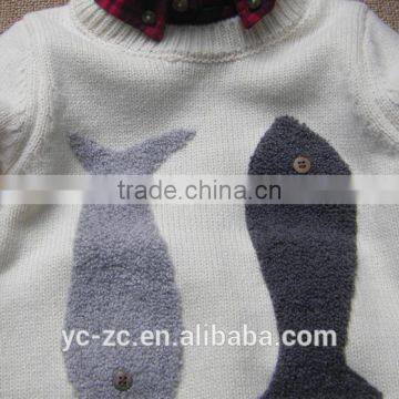 Custom Graphic Pullover Children's Sweaters With Collar photo-3