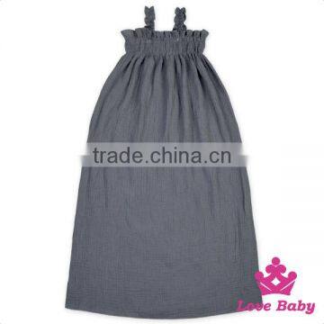 Children Model Ruffle Plain Gray Halter Sleeveless Long Skirt Evening Maxi Plus Size Little Girl Growns Nightdress