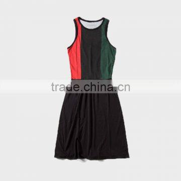 Three Tone Casule Dresses Sleeveless Dress
