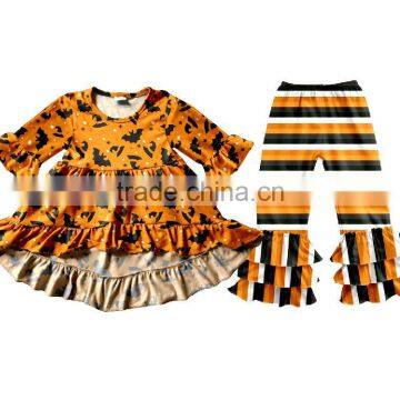Wholesale Boutique Childrens Ruffle Baby Clothes Halloween Pumpkin Style Clothing Girls Fall Clothes photo-2