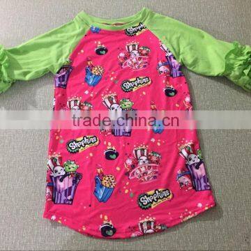 Wholesale Baby Ruffle Raglan T-shirt for Girls With Bunny photo-5