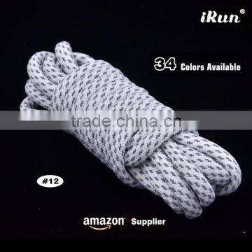 Excellent Quality Newest 3M Reflective Safety Hiking Shoelaces - White 3M Rope Lace with Retail Package - Accept Custom