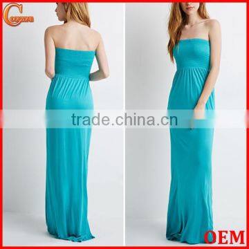 Sexy strapless smocked bodice gown perfect evening gown
